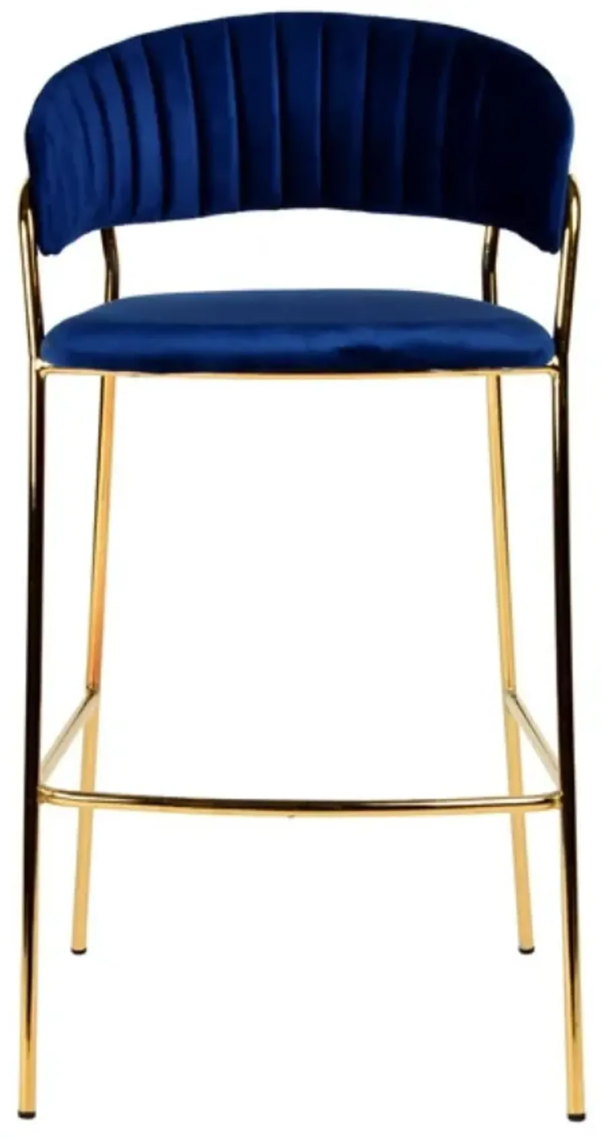 Steel Low Back Bar Height Bar Chairs (Set of 2) - Dark Blue / Gold