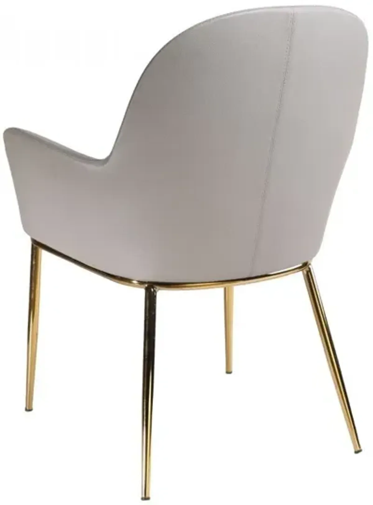 Mod Faux Leather And Gold Accent Chair - Gray