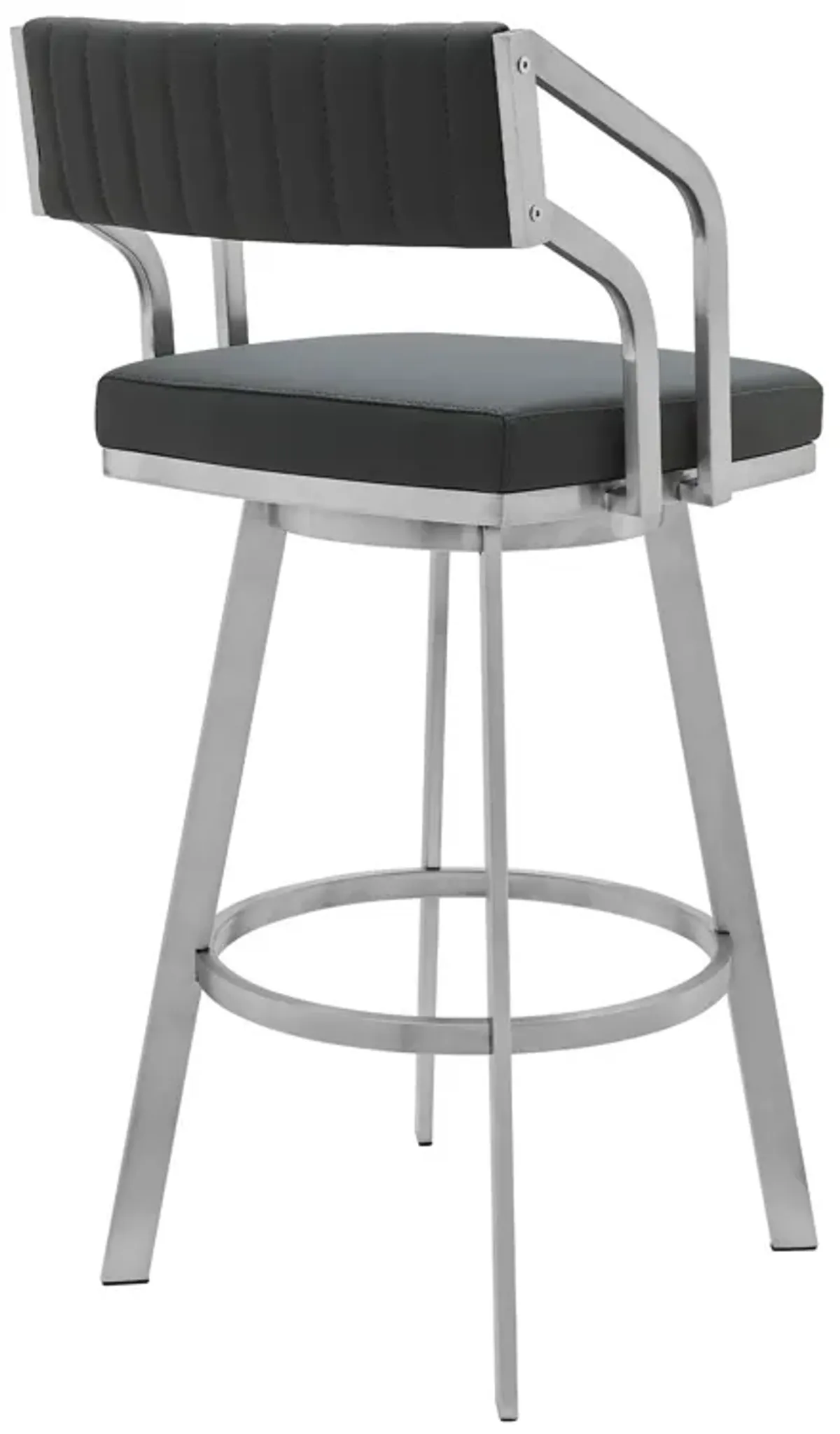 40" Swivel Low Back Bar Height Bar Chair - Gray / Silver