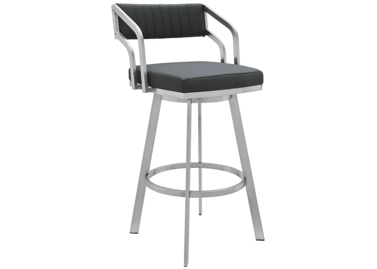 40" Swivel Low Back Bar Height Bar Chair - Gray / Silver