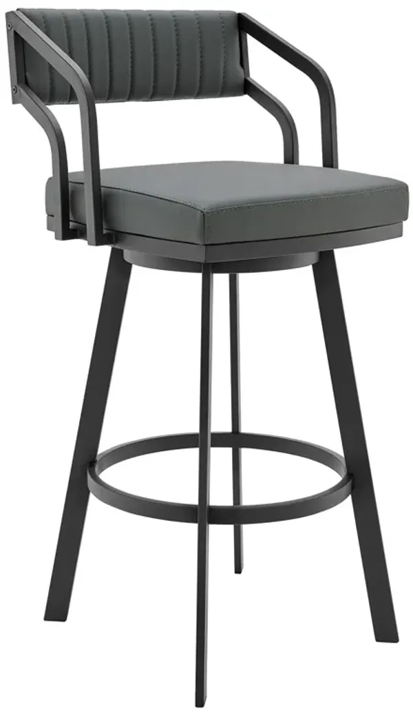 Swivel Low Back Counter Height Bar Chair - Gray / Black