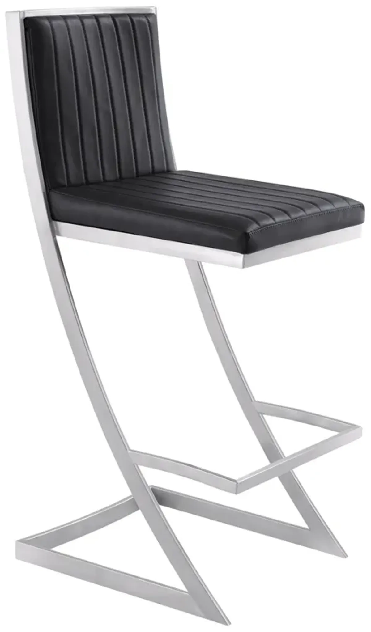 Low Back Bar Height Bar Chair - Black / Silver