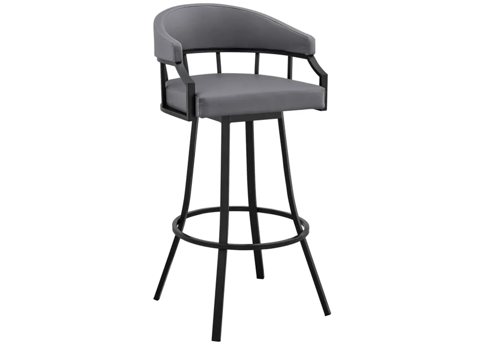 Steel Swivel Low Back Counter Height Bar Chair - Slate Gray / Black