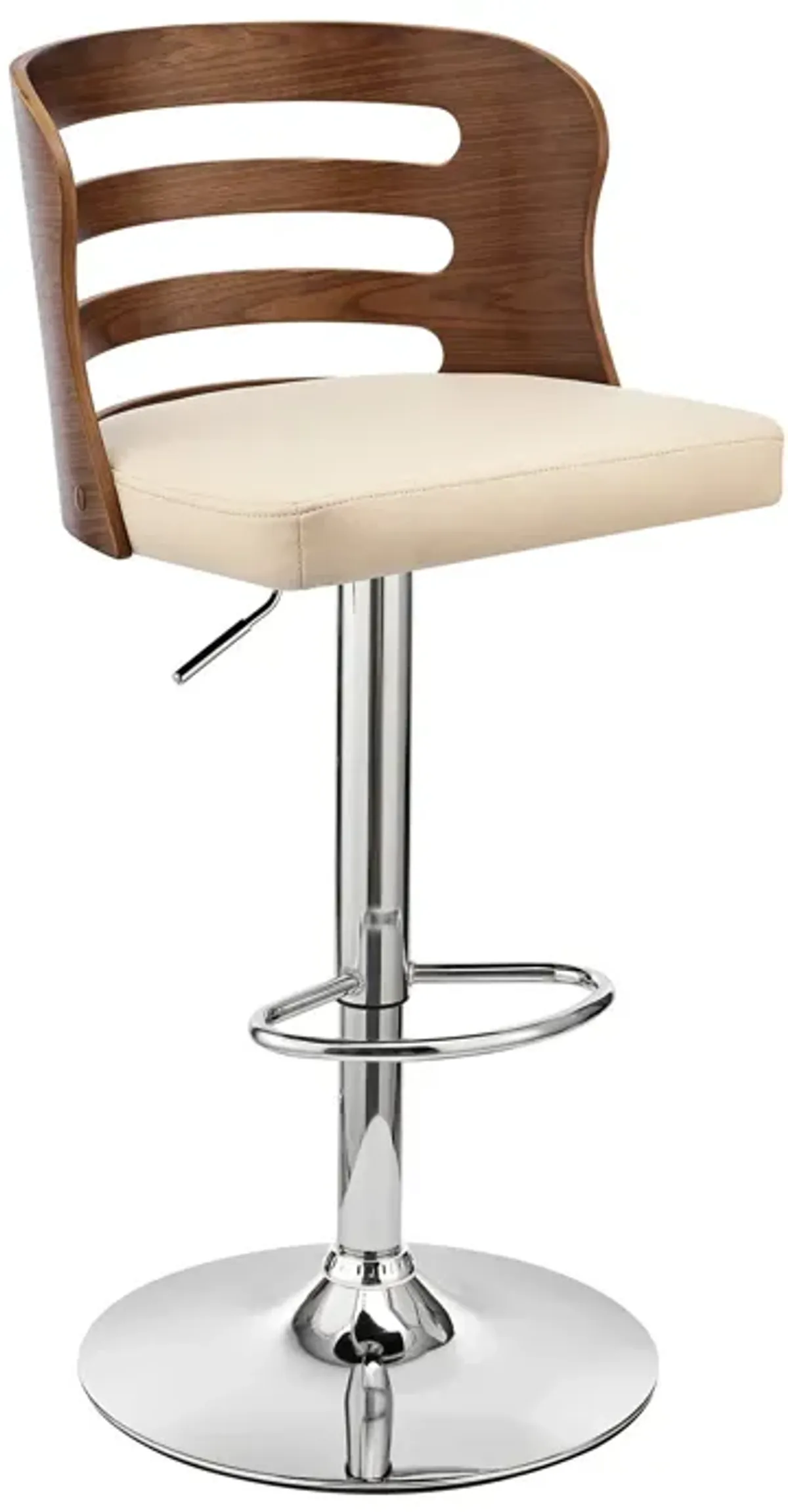 44" Swivel Adjustable Height Bar Chair - Cream / Silver