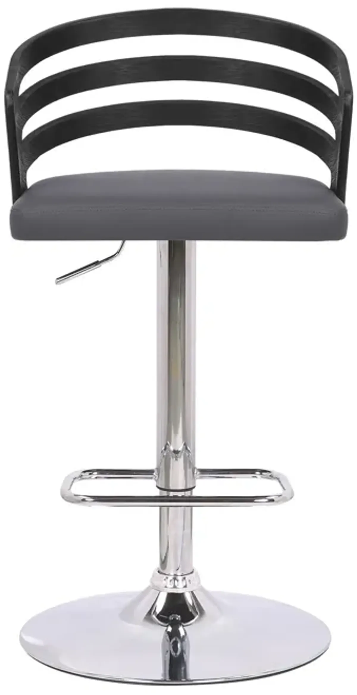 44" Swivel Adjustable Height Bar Chair - Gray / Silver