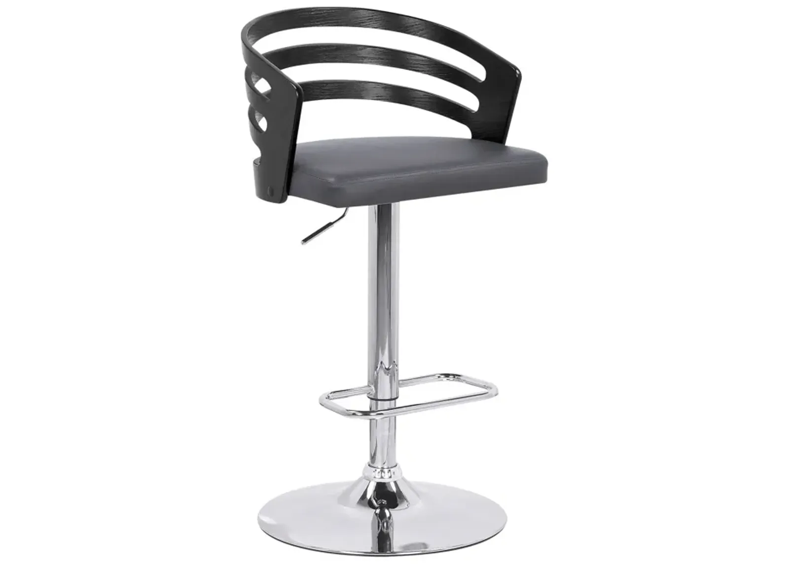 44" Swivel Adjustable Height Bar Chair - Gray / Silver