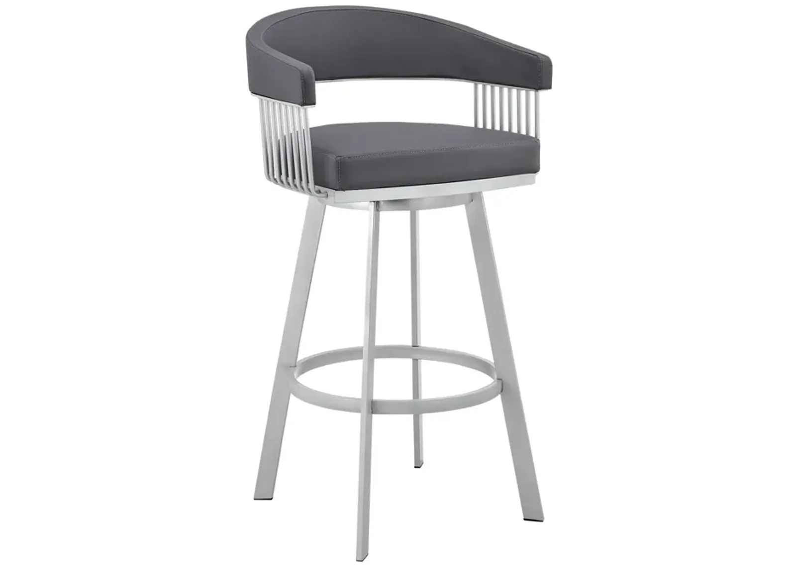 Swivel Low Back Counter Height Bar Chair - Slate Gray