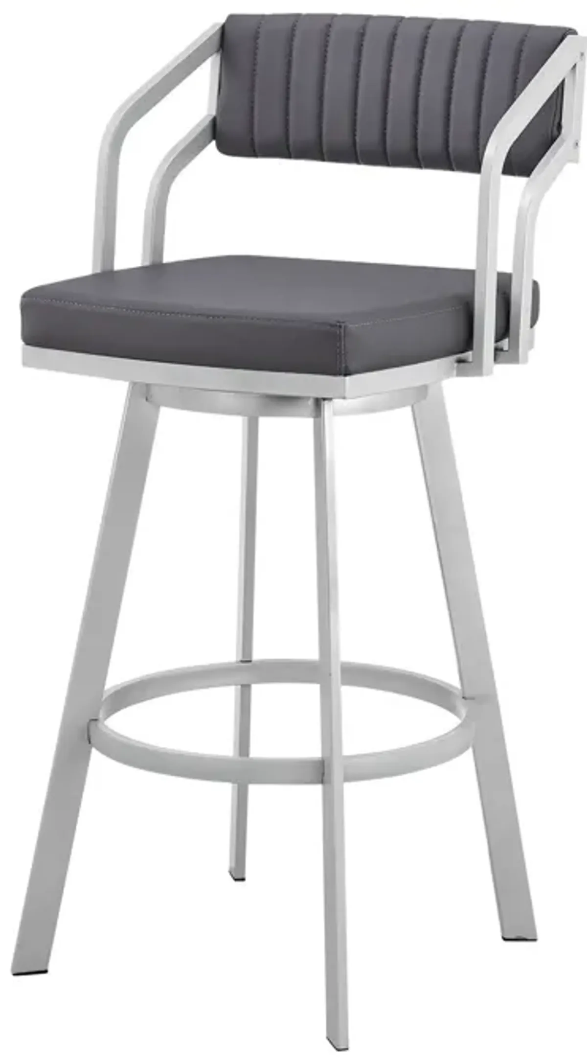 Swivel Low Back Bar Height Bar Chair - Slate Gray / Silver