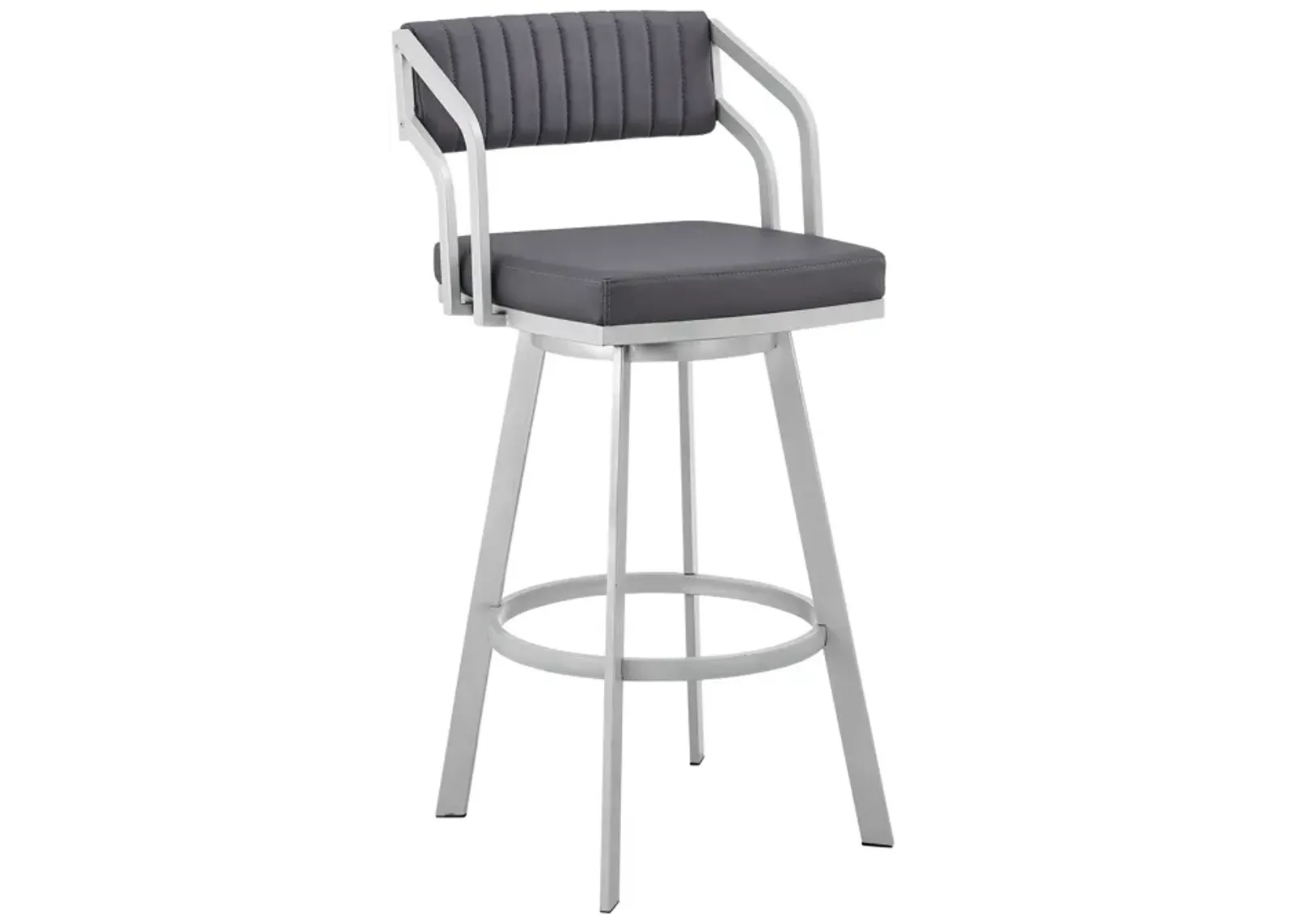 Swivel Low Back Bar Height Bar Chair - Slate Gray / Silver