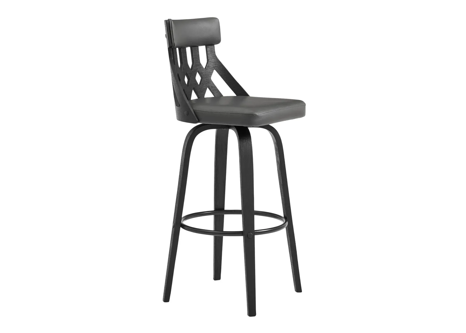 Swivel Backless Counter Height Bar Chair - Gray / Black