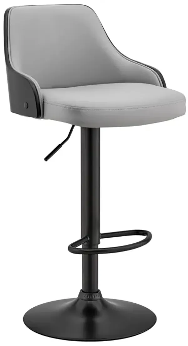 41" Swivel Adjustable Height Bar Chair - Gray / Black
