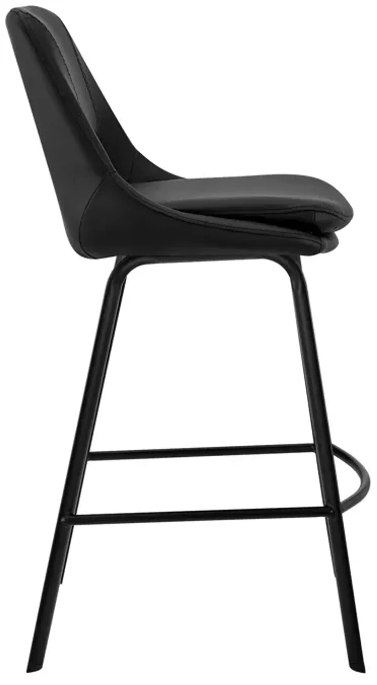 37" Swivel Low Back Counter Height Bar Chair - Black