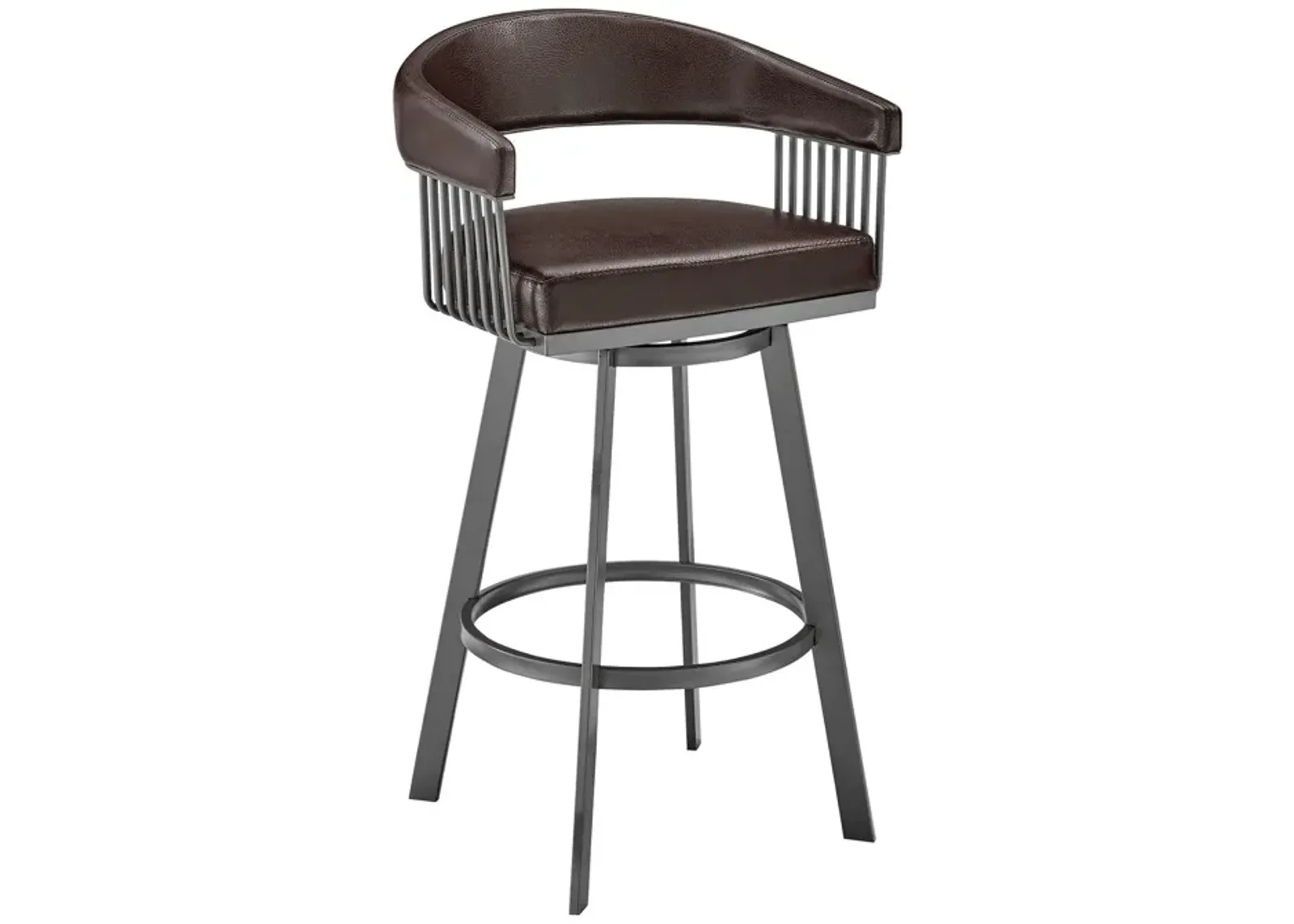 Swivel Low Back Bar Height Bar Chair - Chocolate And Gray