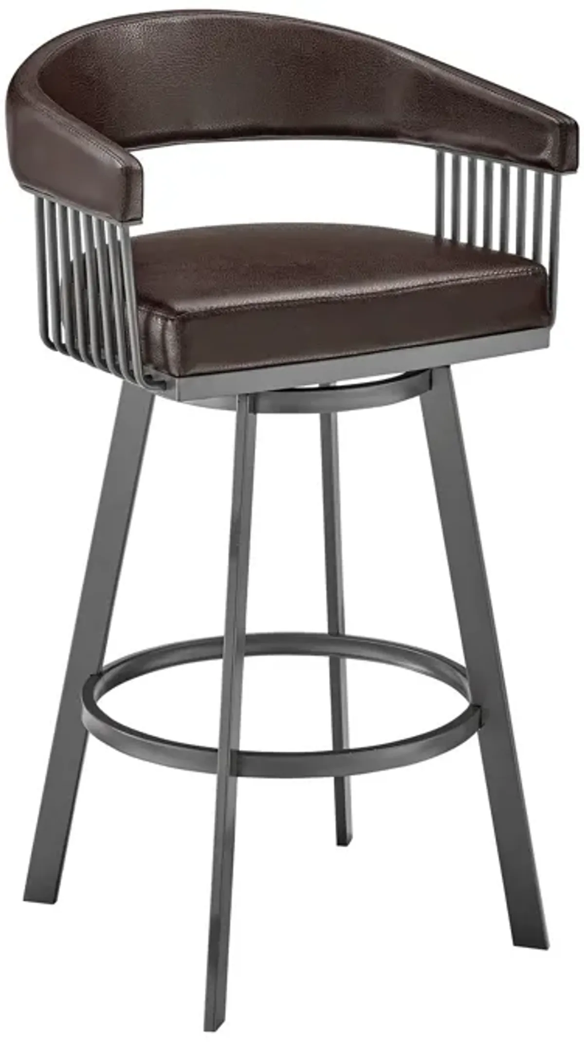 Swivel Low Back Bar Height Bar Chair - Chocolate And Gray