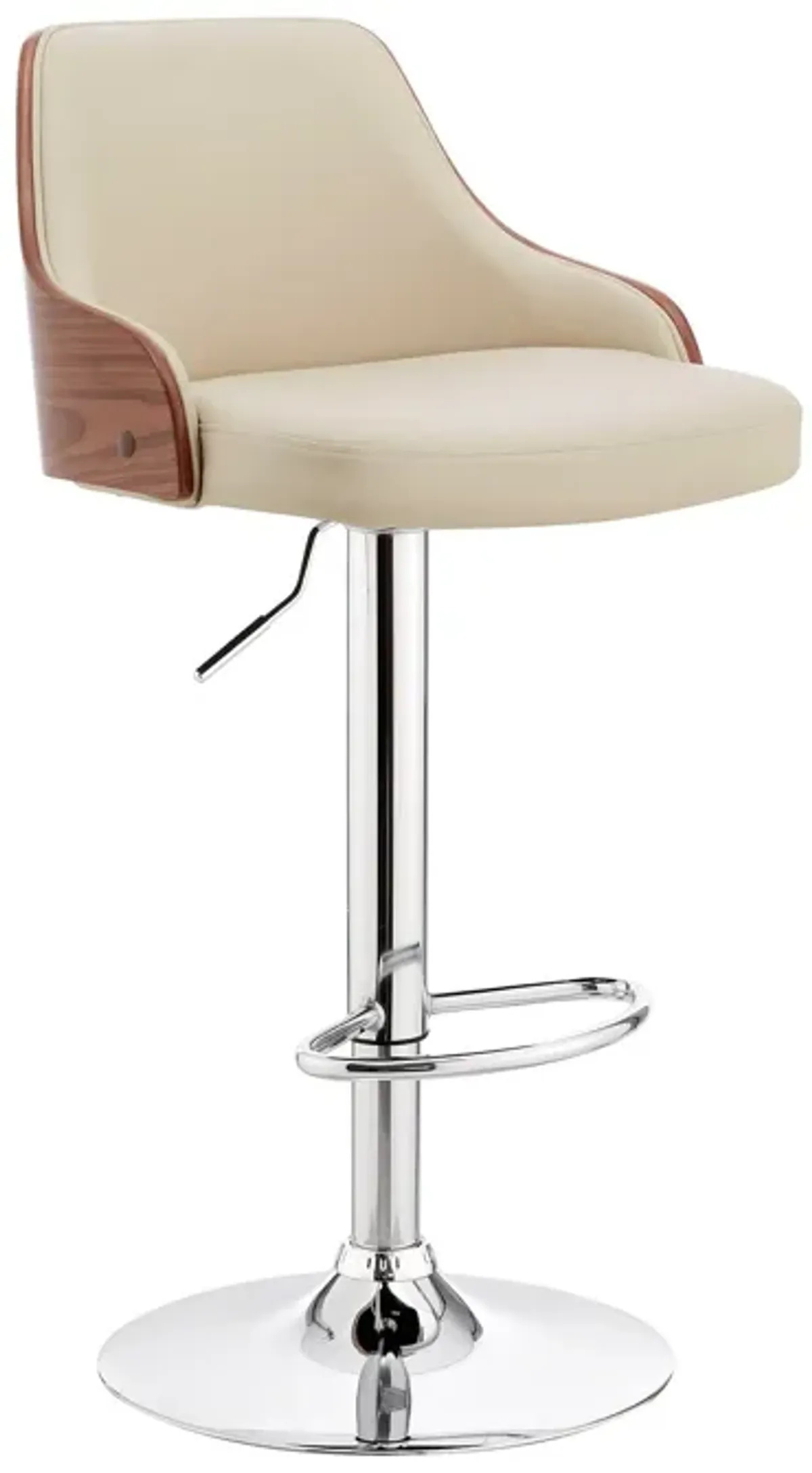 41" Swivel Adjustable Height Bar Chair - Cream / Silver