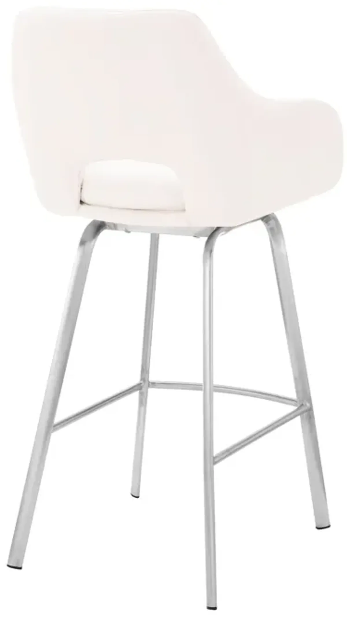 Swivel Low Back Counter Height, Bar Chair - White / Silver