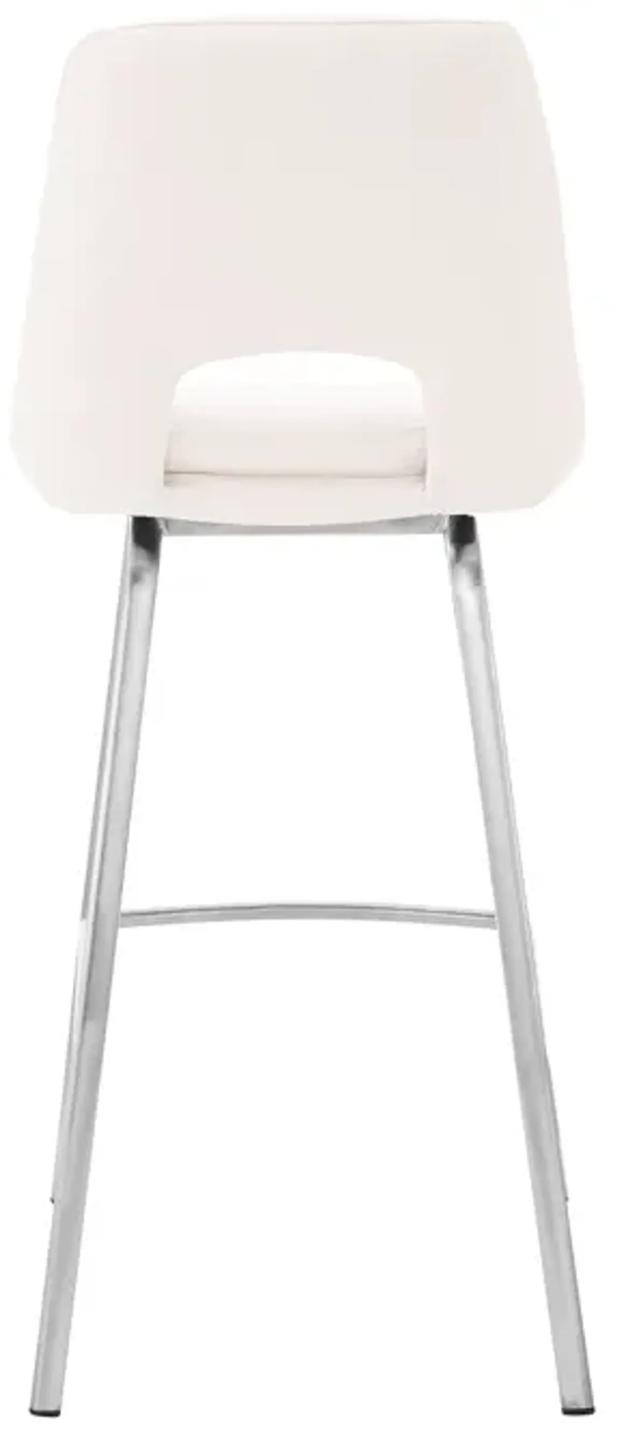 Swivel Low Back Counter Height Bar Chair - White / Silver