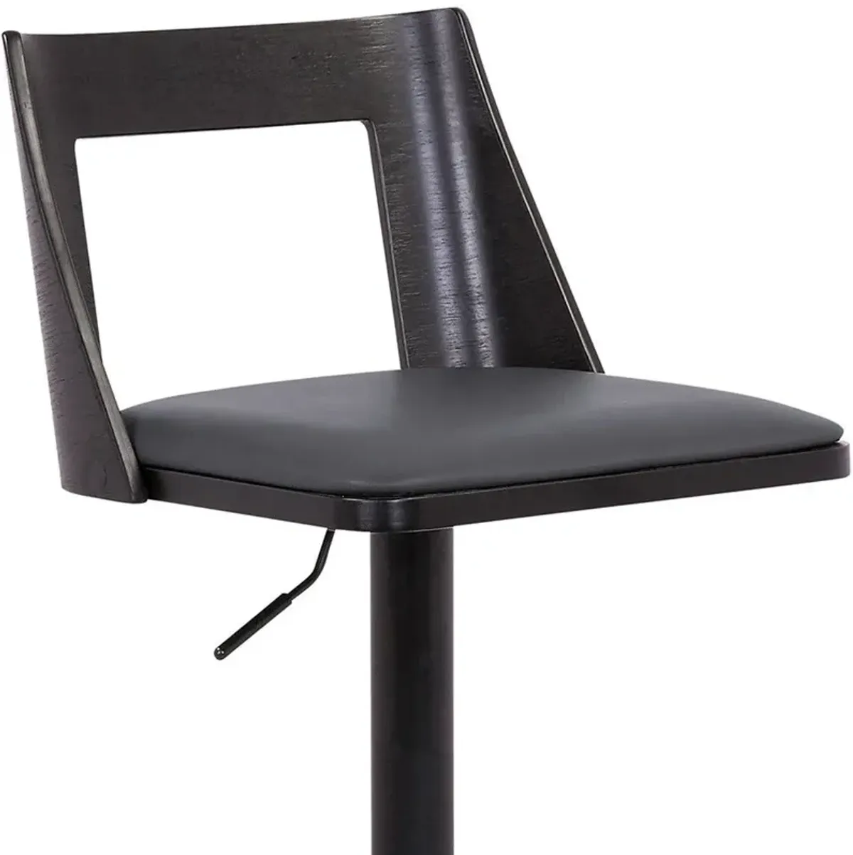 Faux Leather / Swivel Adjustable Height Bar Chair - Gray / Black