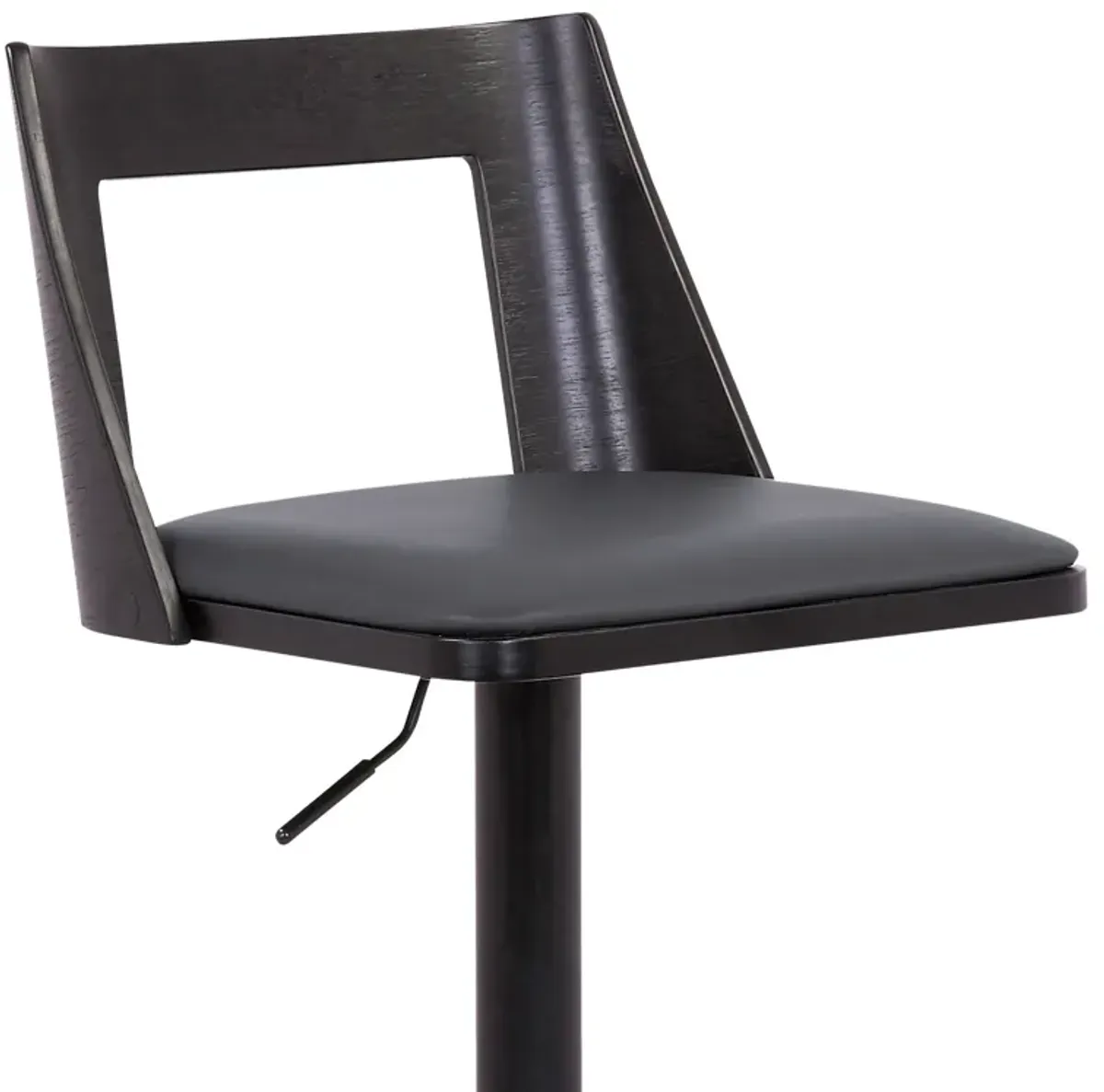 Faux Leather / Swivel Adjustable Height Bar Chair - Gray / Black