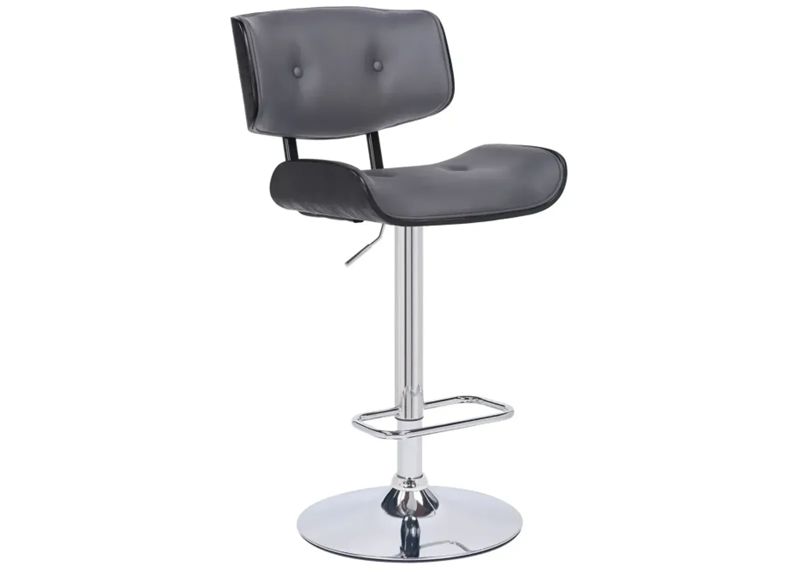 46" Swivel Adjustable Height Bar Chair - Gray / Silver