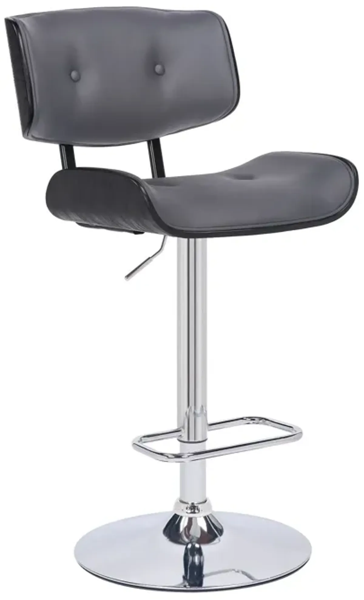 46" Swivel Adjustable Height Bar Chair - Gray / Silver