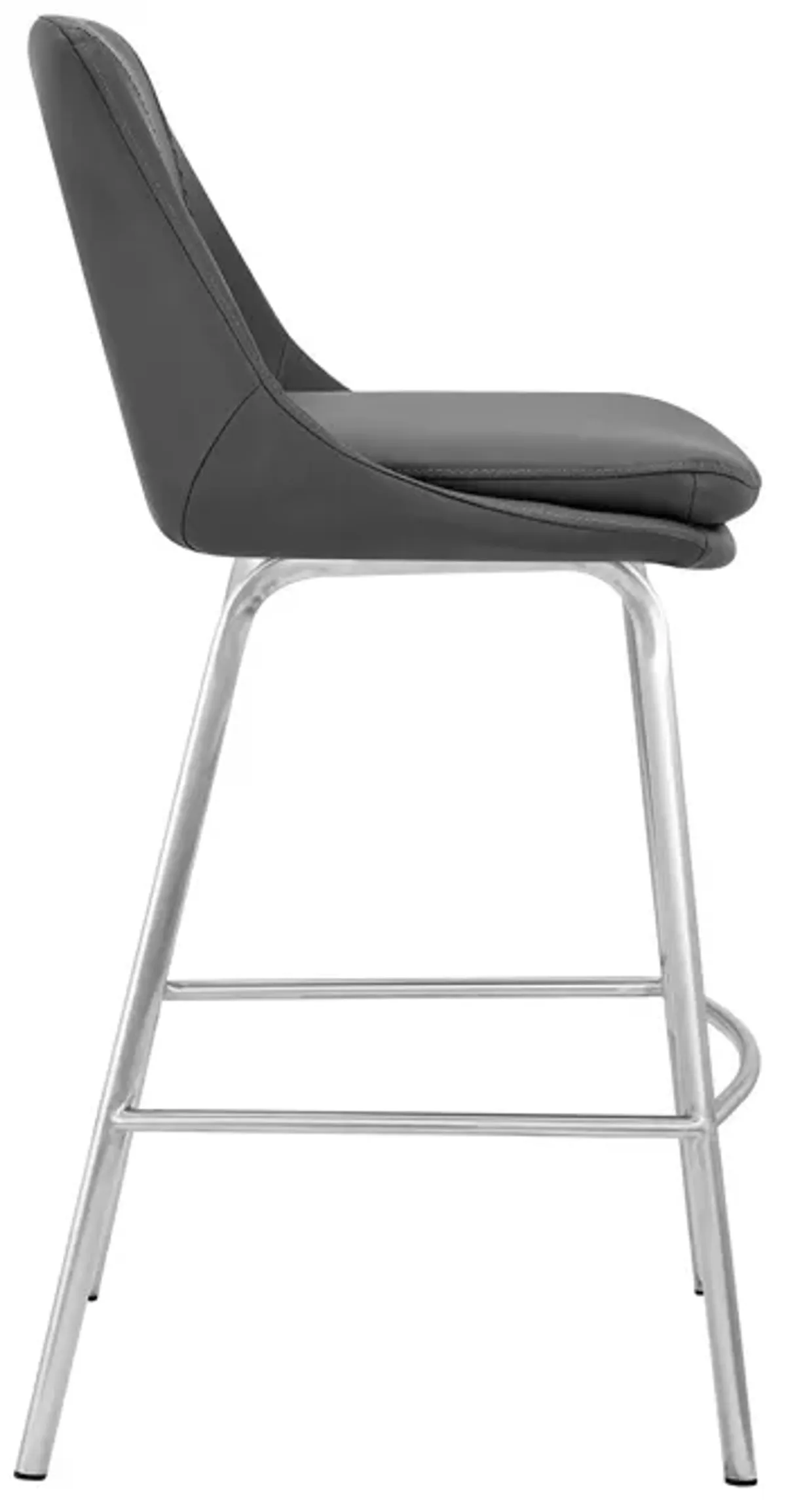 Swivel Low Back Counter Height Bar Chair - Gray / Silver