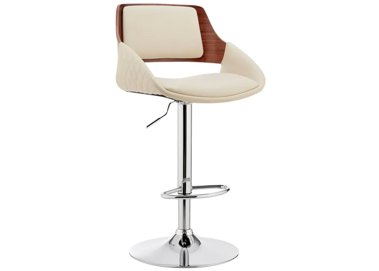 43" Swivel Low Back Adjustable Height Bar Chair - Cream