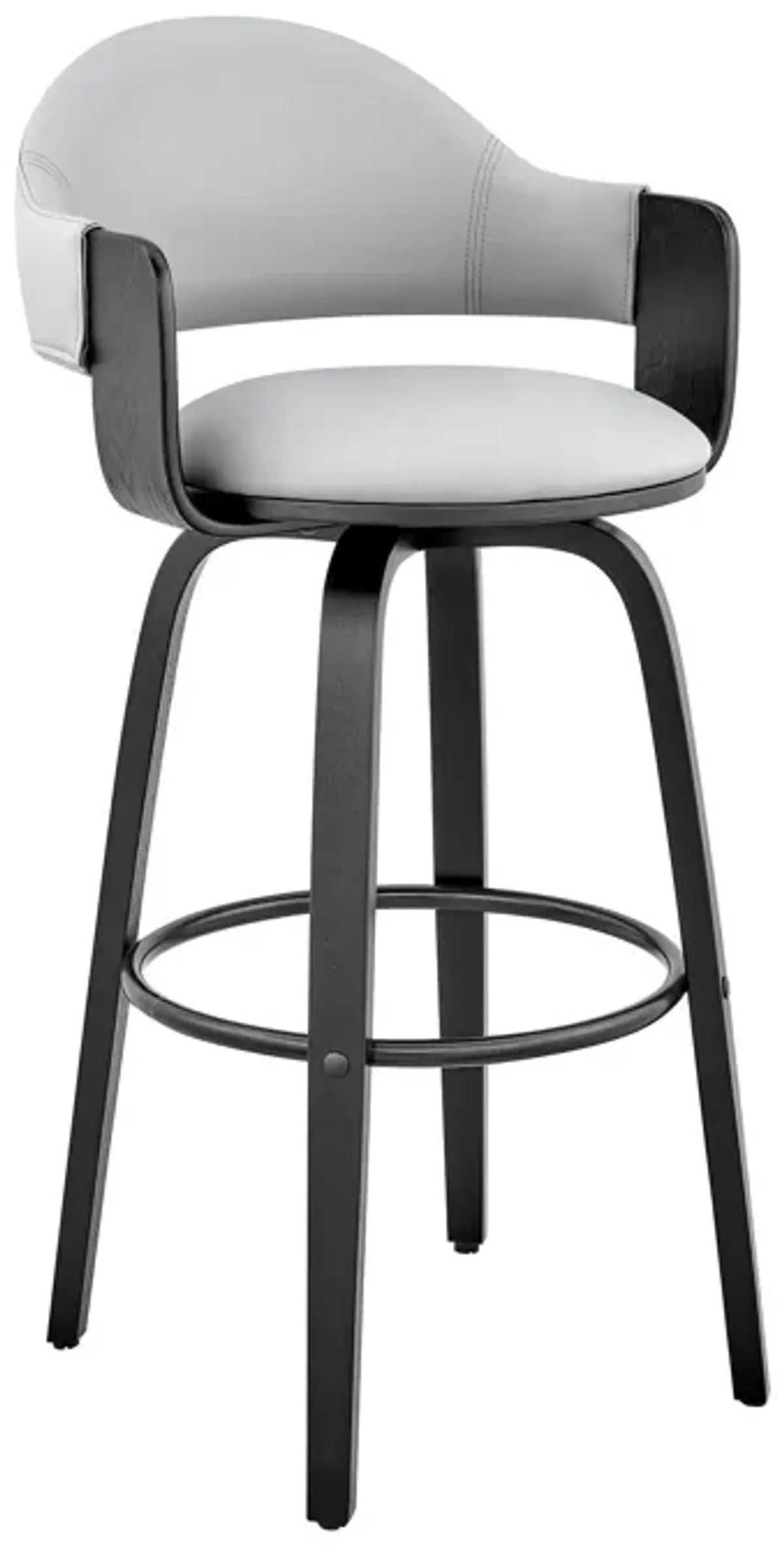 36" Swivel Low Back Counter Height Bar Chair - Gray / Black