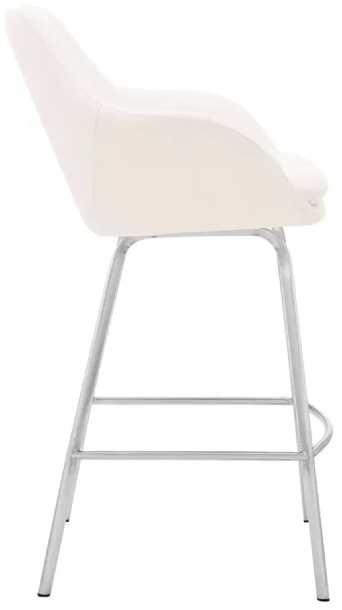 41" Swivel Low Back Bar Height Bar Chair - White / Silver