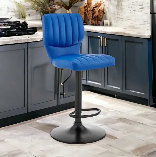 Swivel Adjustable Height Bar Chair - Blue / Black