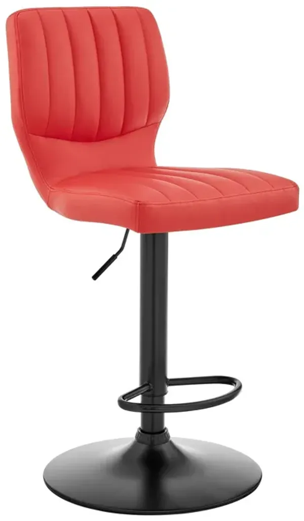 Swivel Adjustable Height Bar Chair - Red / Black