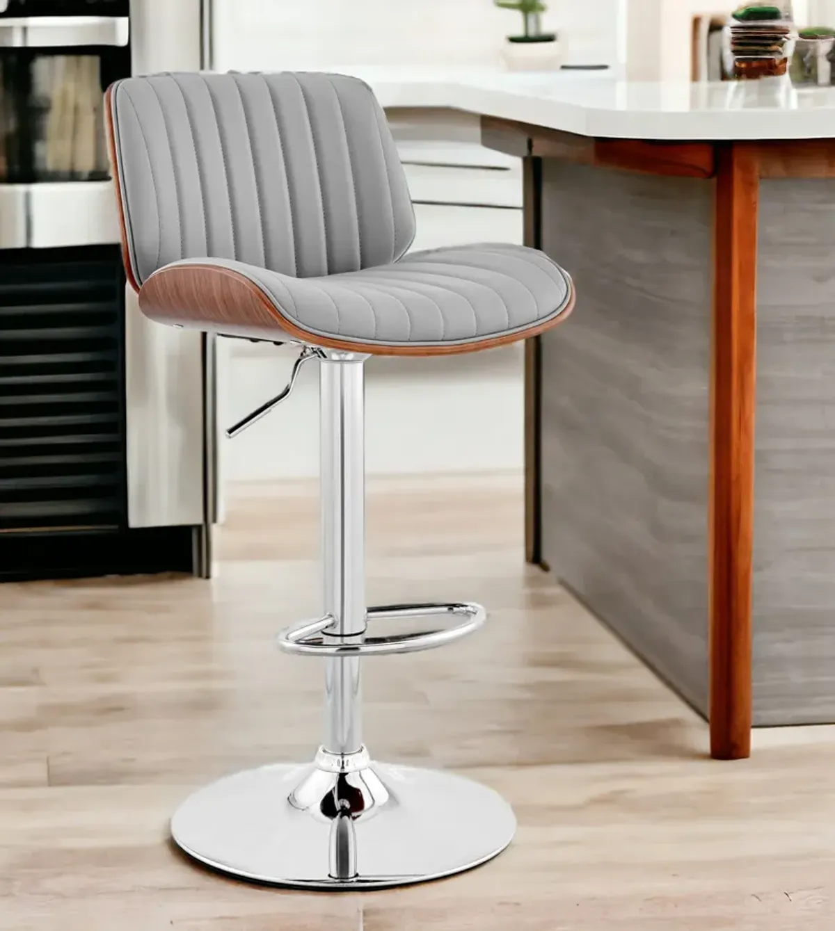 43" Swivel Adjustable Height Bar Chair - Gray