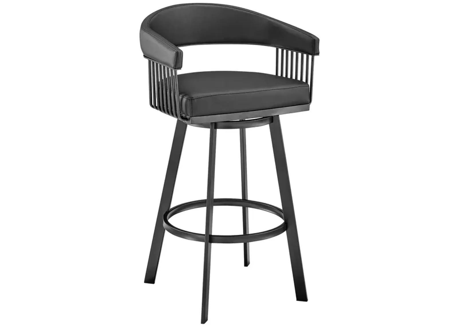 Swivel Low Back Bar Height Bar Chair - Black