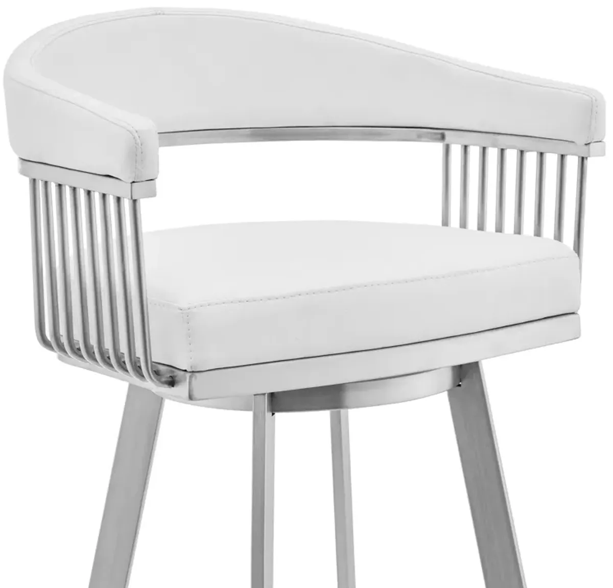 Swivel Low Back Counter Height Bar Chair - White