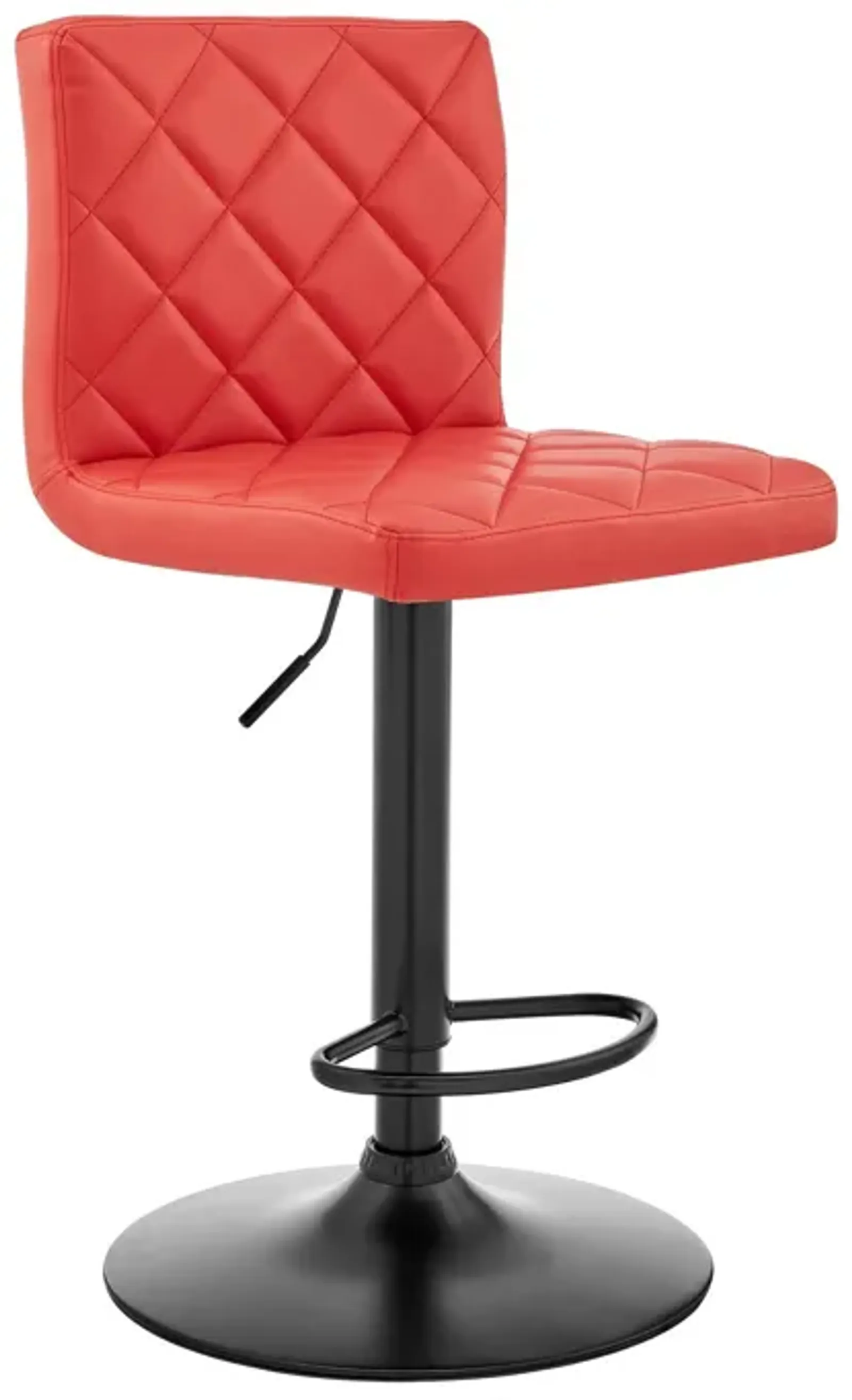 Swivel Low Back Adjustable Height Bar Chair - Red / Black