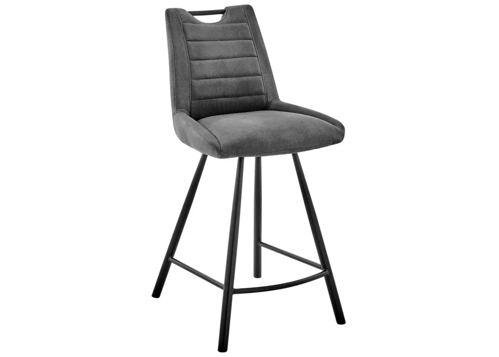 38" Iron Counter Height Bar Chair - Charcoal / Black