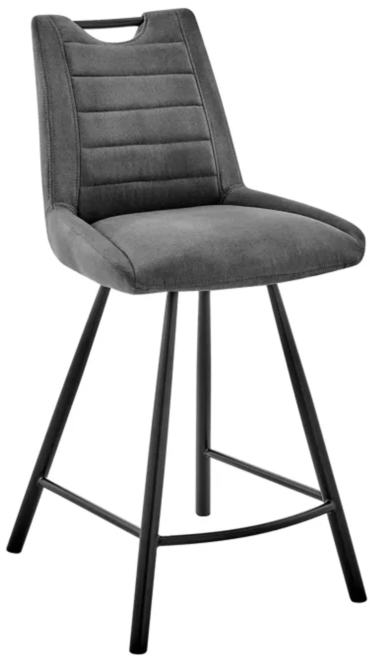 38" Iron Counter Height Bar Chair - Charcoal / Black