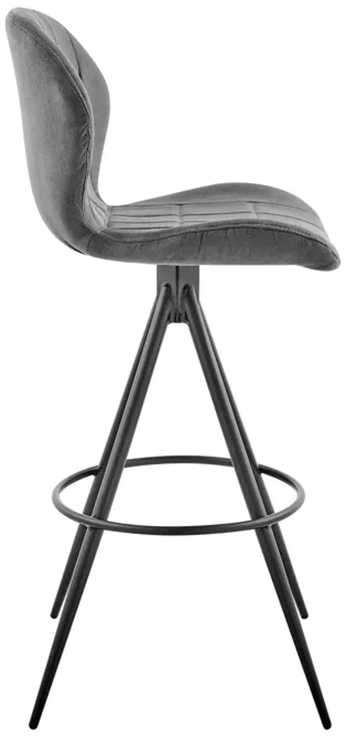 39" Iron Counter Height Bar Chair - Charcoal / Black