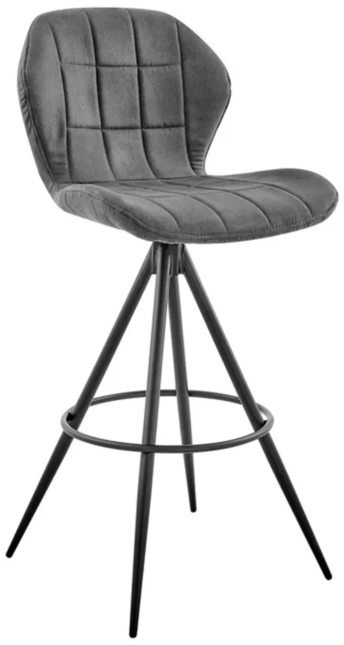 39" Iron Counter Height Bar Chair - Charcoal / Black