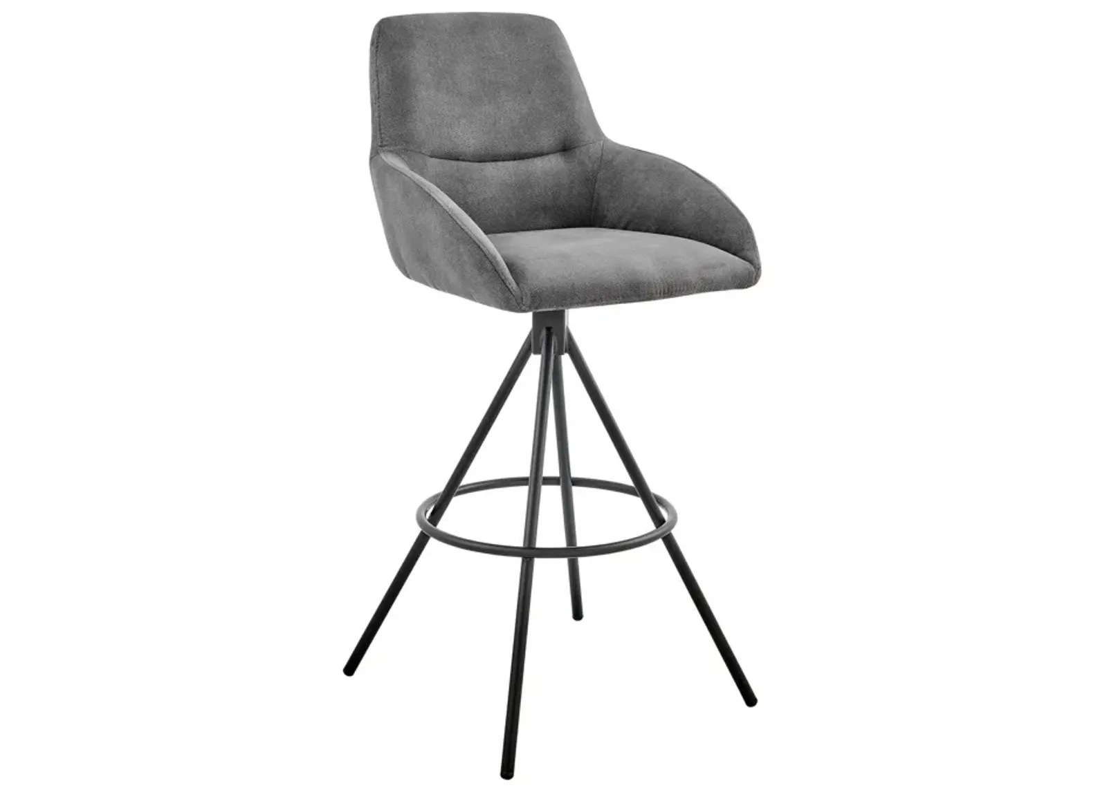 41" Iron Bar Height Bar Chair - Charcoal / Black