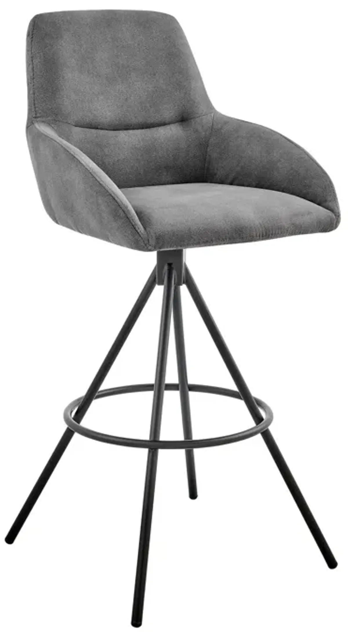 41" Iron Bar Height Bar Chair - Charcoal / Black