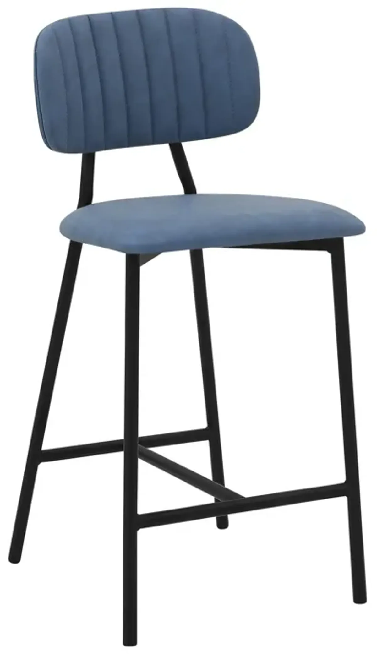 Low Back Counter Height Bar Chair - Light Blue / Black