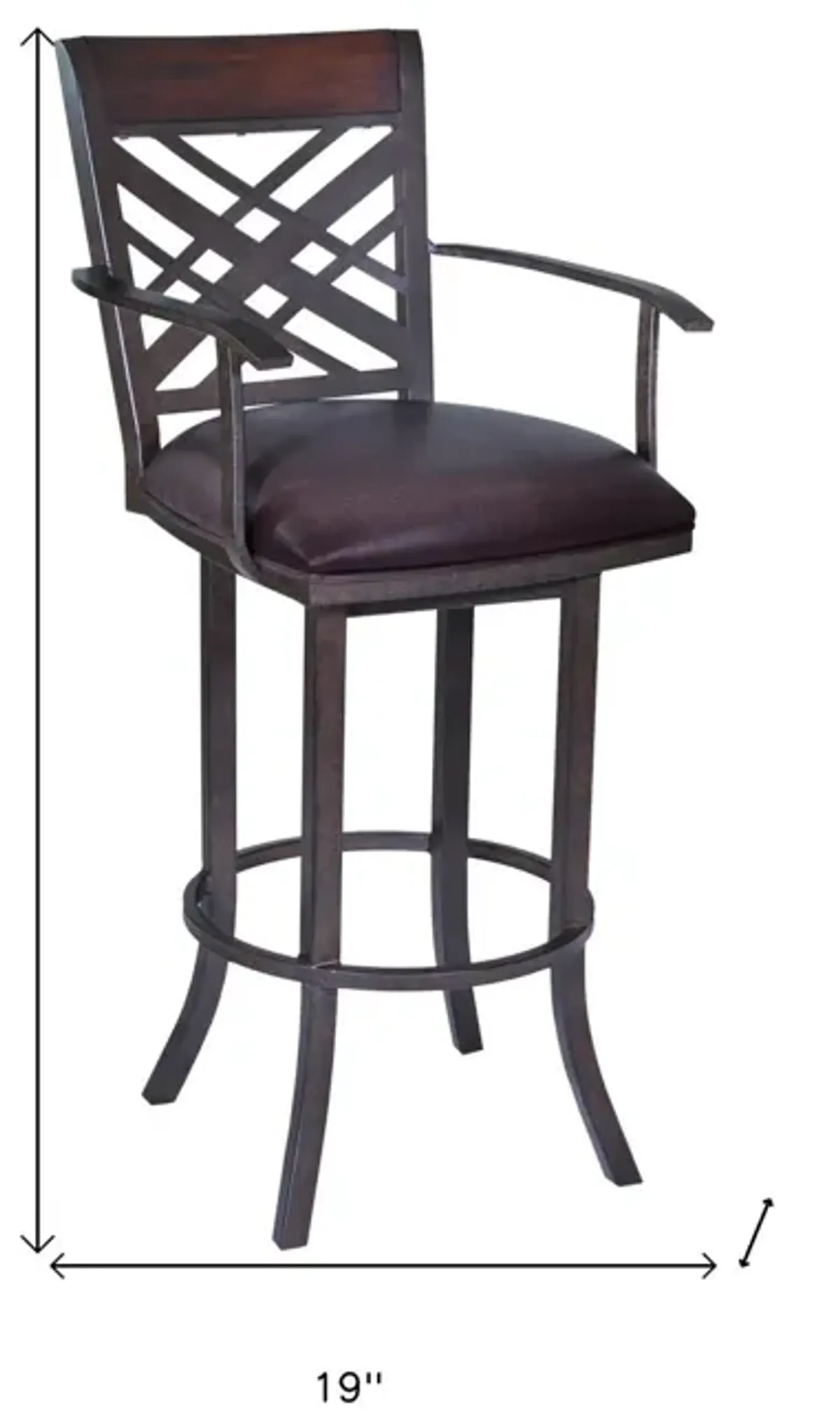 Counter Height Bar Chair - Brown