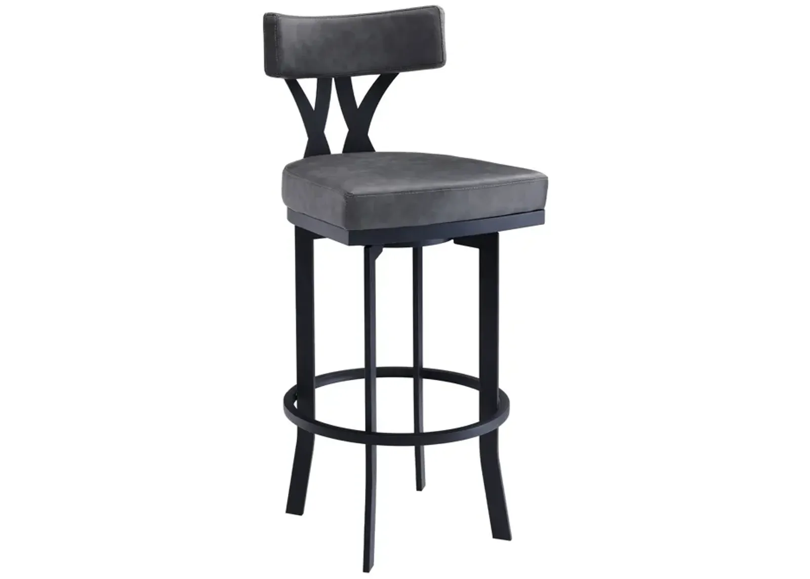 42" Low Back Bar Height Bar Chair - Gray / Black