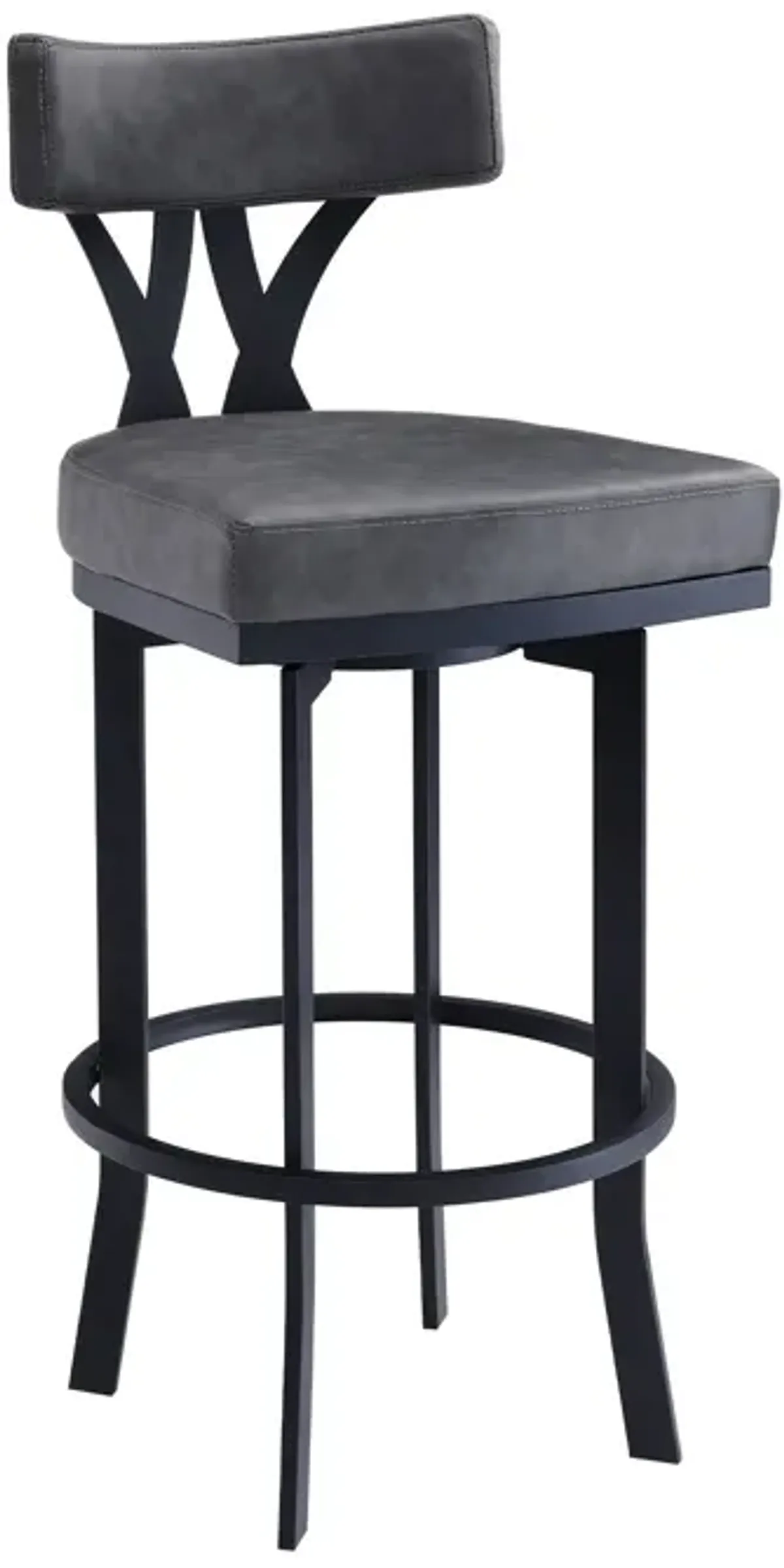 42" Low Back Bar Height Bar Chair - Gray / Black