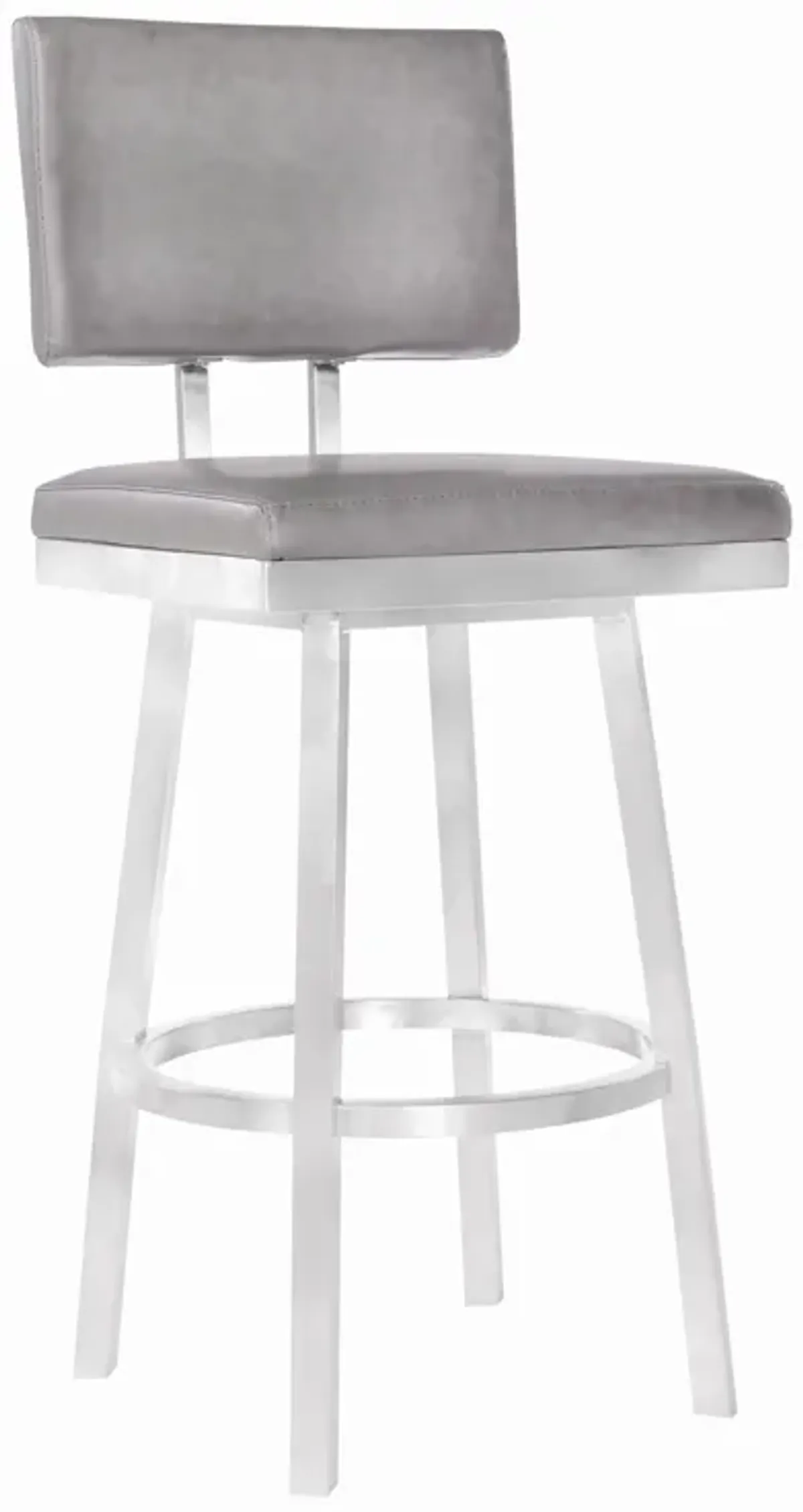 43.5" Swivel Bar Height Bar Chair - Gray / Silver