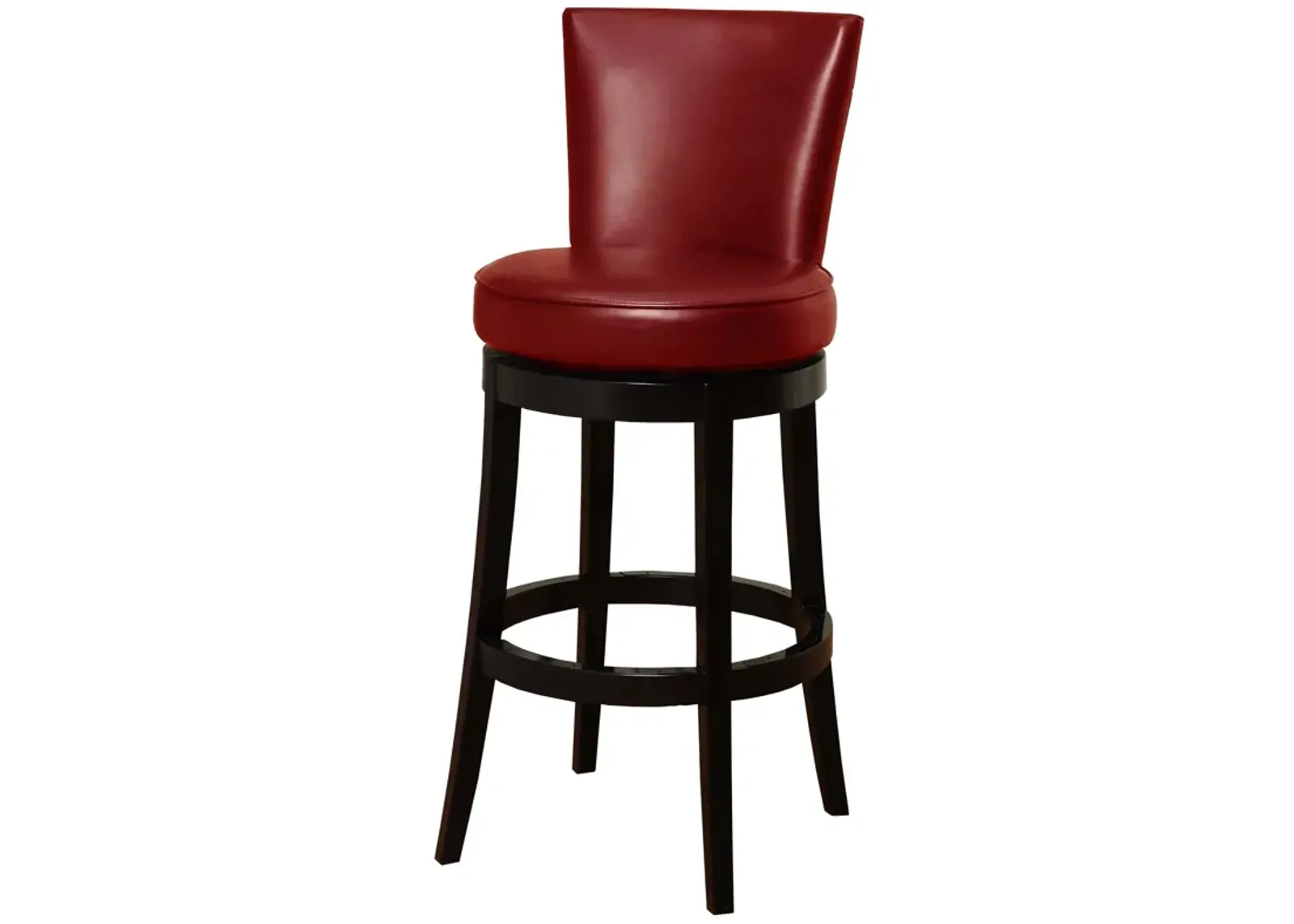 Solid Wood Swivel Bar Height Bar Chair - Red / Black