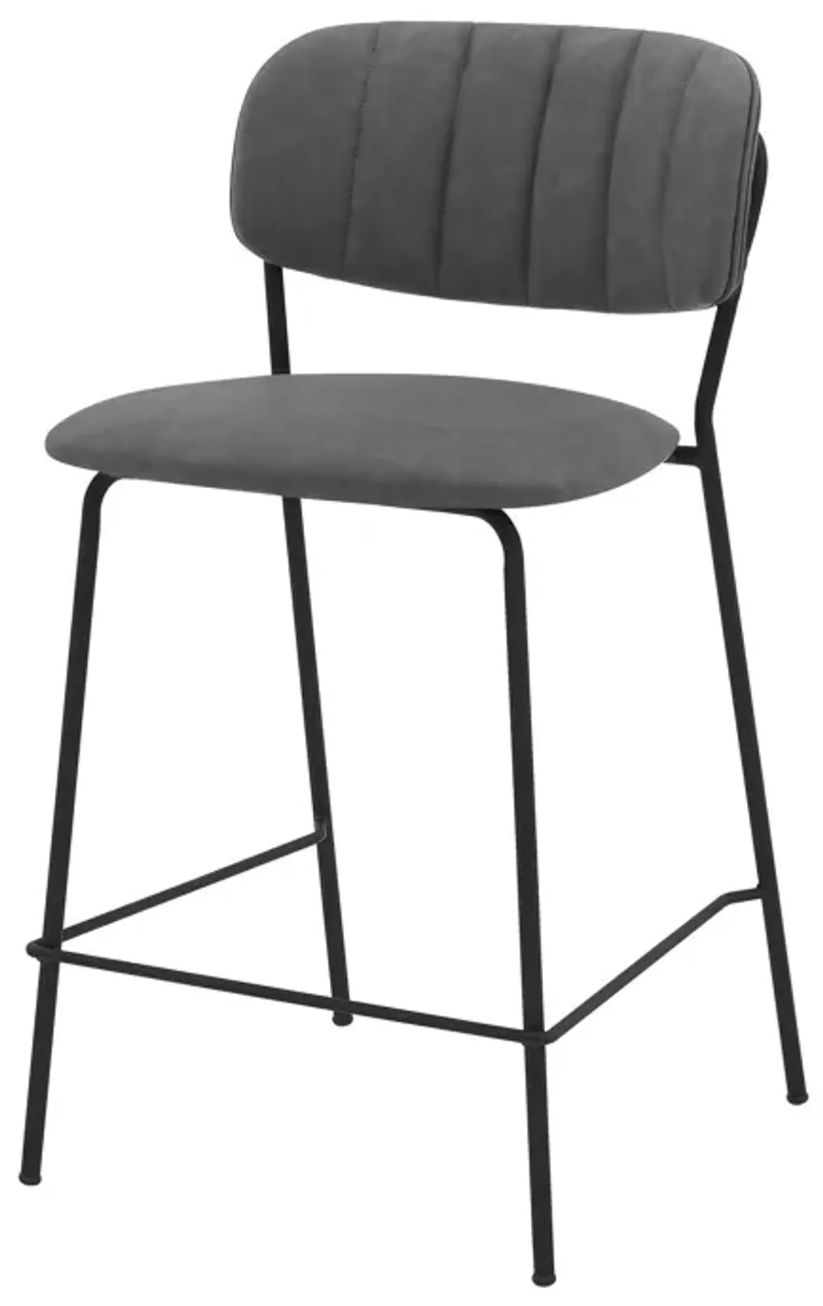 Iron Counter Height Bar Chair - Gray / Black