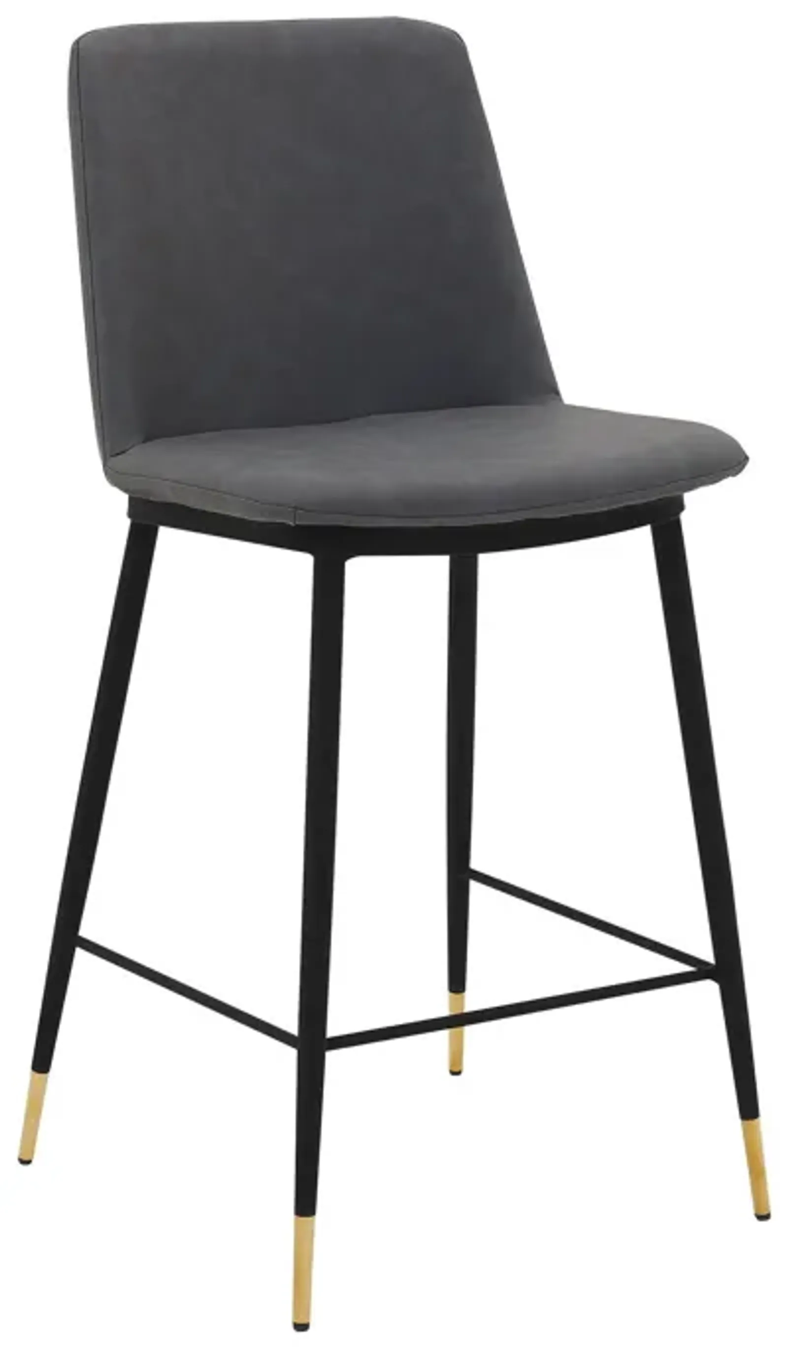 Faux Leather Counter Height Bar Chair - Gray