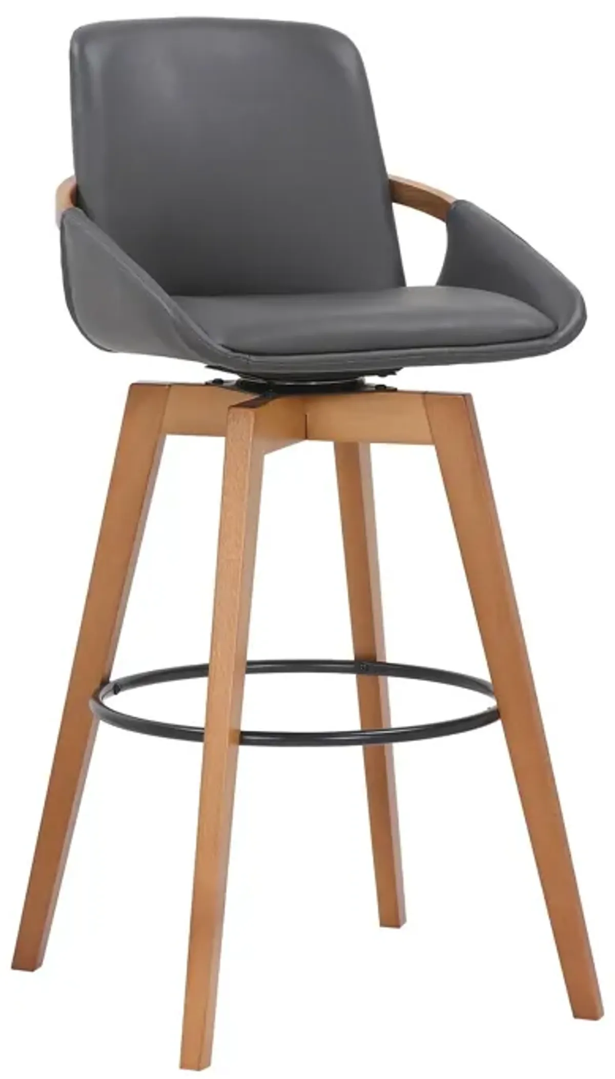 42" Swivel Bar Height Bar Chair - Gray / Black